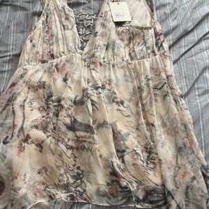 Haute hippie runway top floral paisley new